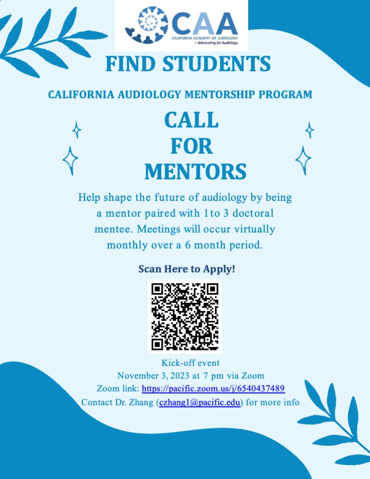 CAMP program flyer with QR code to mentor application